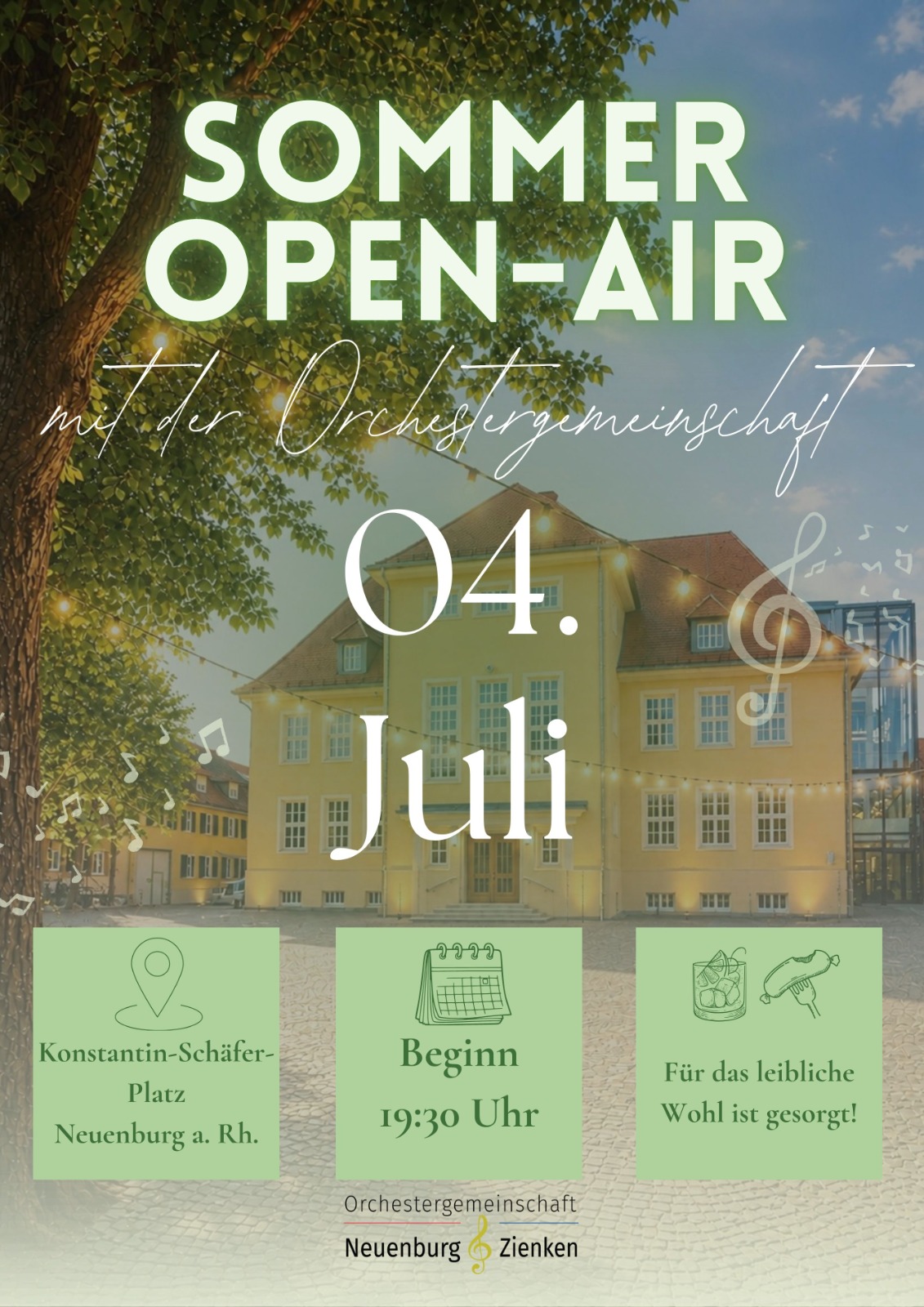 Event 16 Jahre Stadtmusik Neuenburg am 8.7.2023 im Stadtpark am Wuhrloch